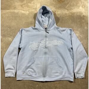Gogo Sports San Francisco CA Hoodie XXL Light Blue Zip Up Embroidered